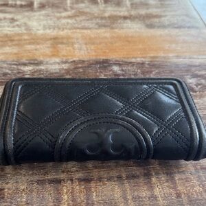 Tory Burch Black Quilted Leather Wallet